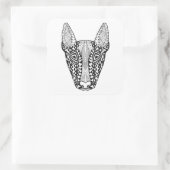 Sticker Carré Croquis de bull-terrier (Sac)