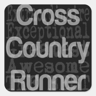 Sticker Carré Cross Country Runner Extraordinaire