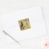 Sticker Carré Crow et squelette (Enveloppe)