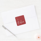 Sticker Carré Croyez moderne Red Holiday cadeau (Enveloppe)
