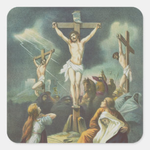 Sticker Carré Crucifixion de Jésus-Christ