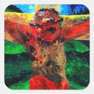 Sticker Carré Crucifixion il est 2009 de finition