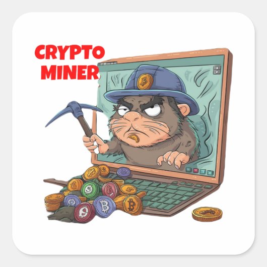 Sticker Carré Crypto Miner (Devant)