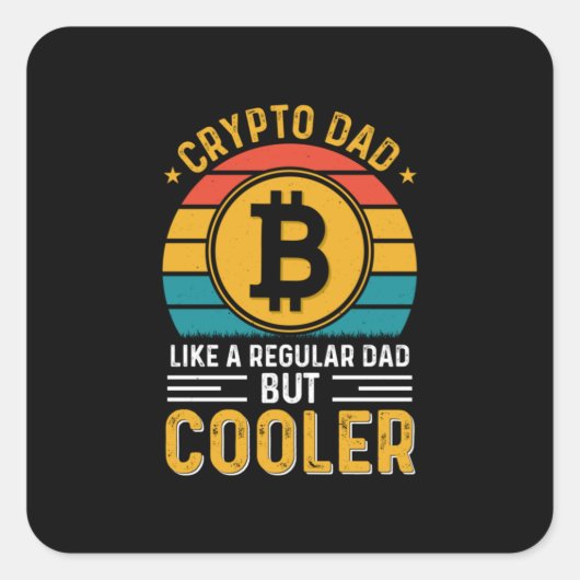 Sticker Carré Crypto Papa Retro Sunset (Devant)