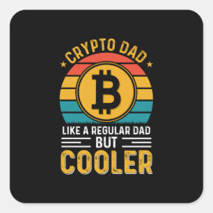 Sticker Carré Crypto Papa Retro Sunset