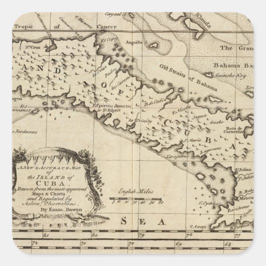 Sticker Carré Cuba 3 (Devant)