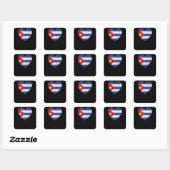 Sticker Carré Cuba Drapeau Amour Coeur Cuba (Feuille)