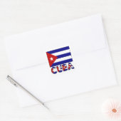 Sticker Carré Cuba Drapeau et mot foncé (Enveloppe)