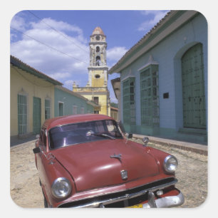 Sticker Carré Cuba, vieux village colonial de Trinidad.