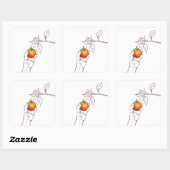 Sticker Carré cueillir une pomme (Feuille)