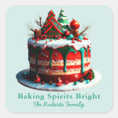 Sticker Carré Cuire au four les esprits lumineux Noël friandise  (Devant)