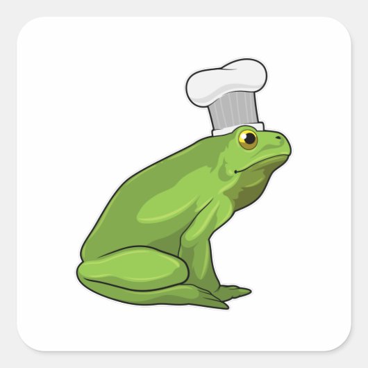 Sticker Carré Cuire la grenouille avec casquette (Devant)