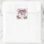 Sticker Carré Cuisine de grand-mère Bonne nourriture servi tous  (Sac)