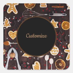 Sticker Carré Cuisine de vacances personnalisée
