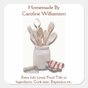 Sticker Carré Cuisine faite maison à partir de la cuisine de bo