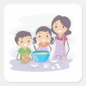 Sticker Carré Cuisine familiale (Devant)