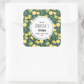 Sticker Carré Cuisine Motif de citron jaune et de citron vert (Sac)