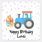 Sticker Carré Cuisine oeuf dinosaure Construction Camion Enfant  (Devant)