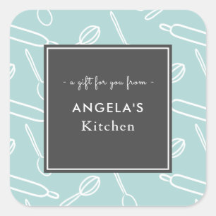 Sticker Carré Cuisine Ustensile Motif Cuisine Cuisine Baking Cad