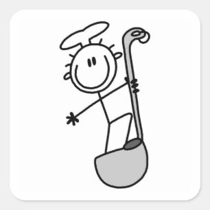 Sticker Carré Cuisinier Bonhomme Allumette Avec Louche