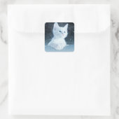 Sticker Carré Cuite Kitten blanc avec de beaux yeux bleus (Sac)