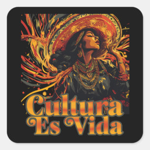 Sticker Carré Cultura Es Vida, Mois du patrimoine hispanique