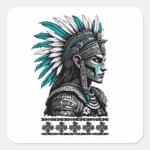 Sticker Carré Culture aztèque peuple indigène maya