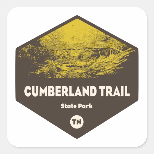 Sticker Carré Cumberland Trail State Park Tennessee (Devant)