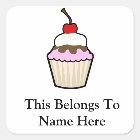Sticker Carré Cupcake (Devant)