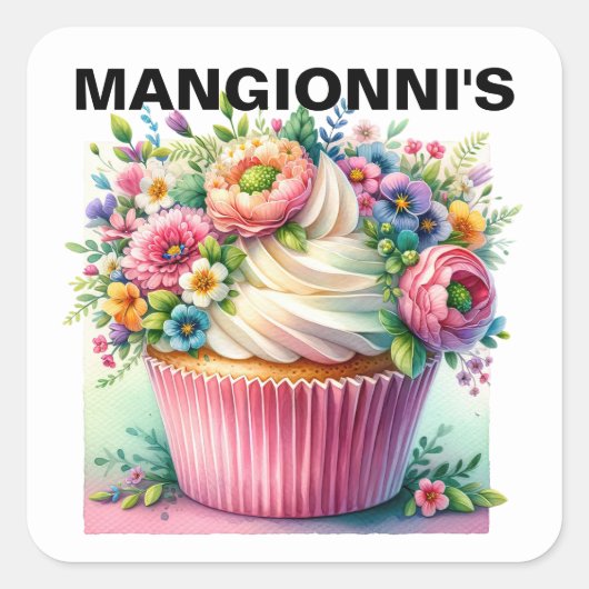 Sticker Carré Cupcake (Devant)