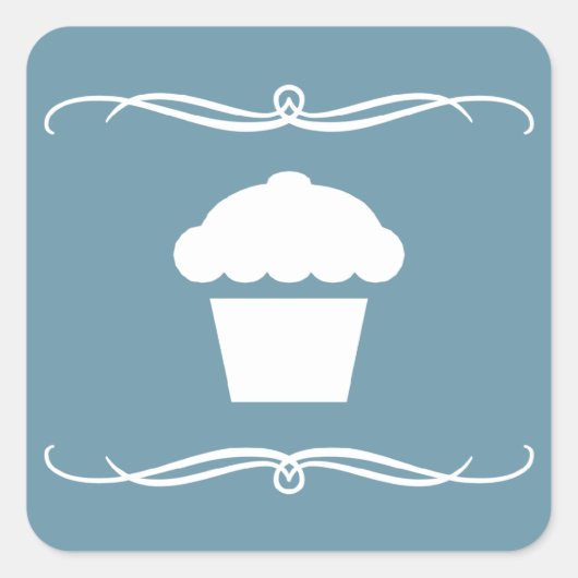 Sticker Carré cupcake (Devant)