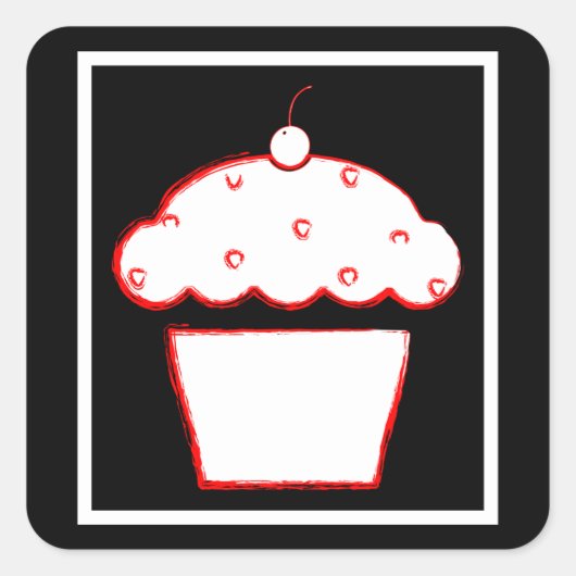 Sticker Carré cupcake (Devant)