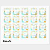 Sticker Carré Cupcake and Sprinkles Birthday Party (Feuille)