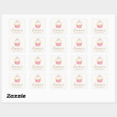 Sticker Carré Cupcake Baker boulangerie Chef Restauration (Feuille)