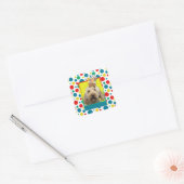 Sticker Carré Cupcake d'anniversaire - GoldenDoodle (Enveloppe)