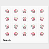 Sticker Carré Cupcake Love (Feuille)