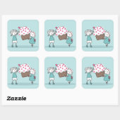 Sticker Carré Cupcake Love (Feuille)