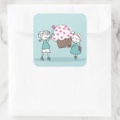 Sticker Carré Cupcake Love (Sac)