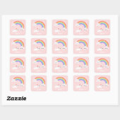 Sticker Carré Cupcake Rainbow Unicorn (Feuille)