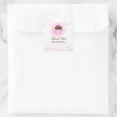 Sticker Carré Cupcake rose Confetti Anniversaire Fête Favoriser (Sac)