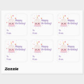 Sticker Carré Cupcake Smile Anniversaire (Feuille)