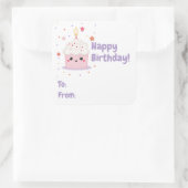 Sticker Carré Cupcake Smile Anniversaire (Sac)