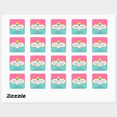 Sticker Carré Cupcake Whimsical Boulangerie Cachets (Feuille)