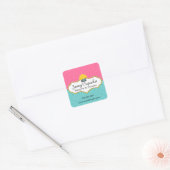 Sticker Carré Cupcake Whimsical Boulangerie Cachets (Enveloppe)