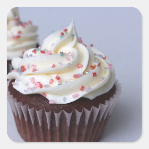 Sticker Carré Cupcakes au chocolat moderne Sprinter Frosting