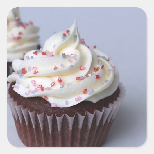 Sticker Carré Cupcakes au chocolat moderne Sprinter Frosting (Devant)