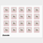 Sticker Carré cupcakes et cookies vintages pois (Feuille)