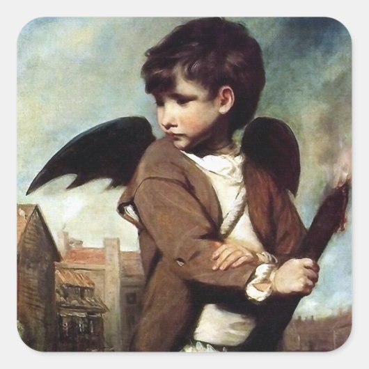 Sticker Carré Cupid en tant que Lien Boy (Devant)
