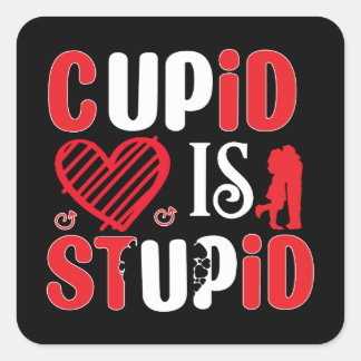 Sticker Carré Cupidon est idiot