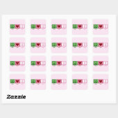 Sticker Carré Cure rose (Feuille)